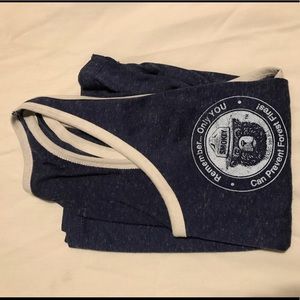 Blue Smokey The Bear Crop Tank Top (Medium)